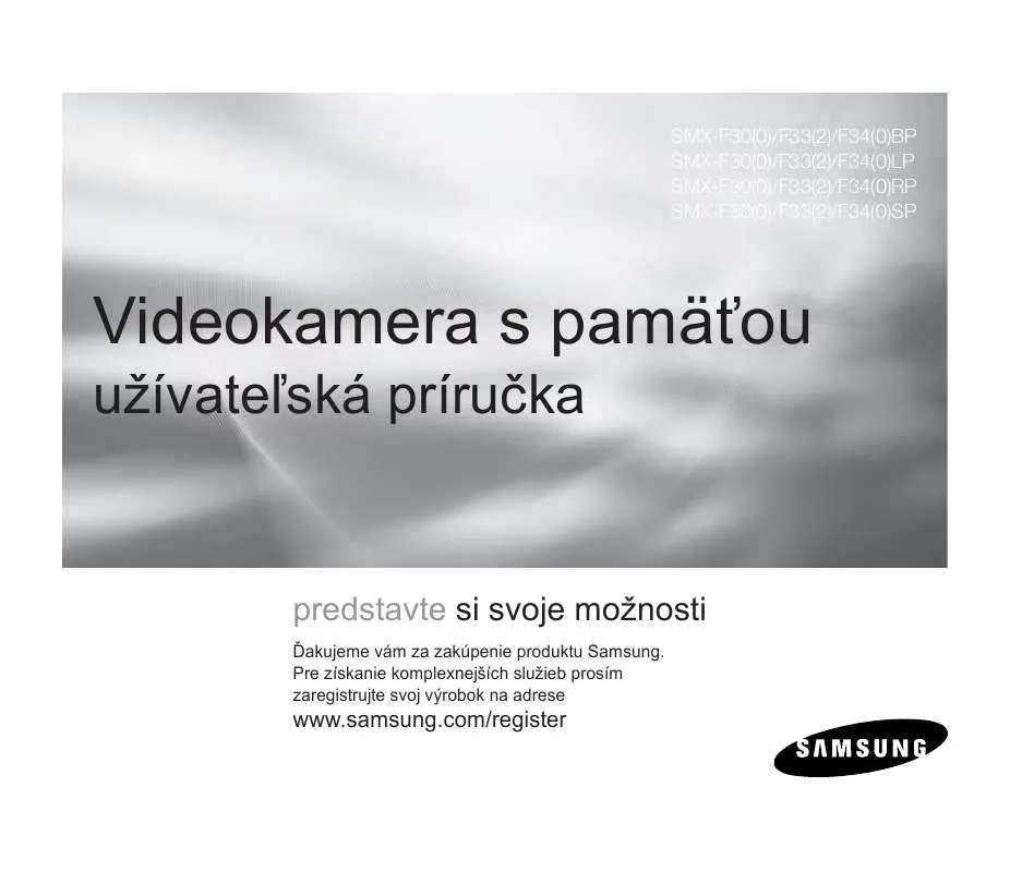 Mode d'emploi SAMSUNG SMX-F30SP