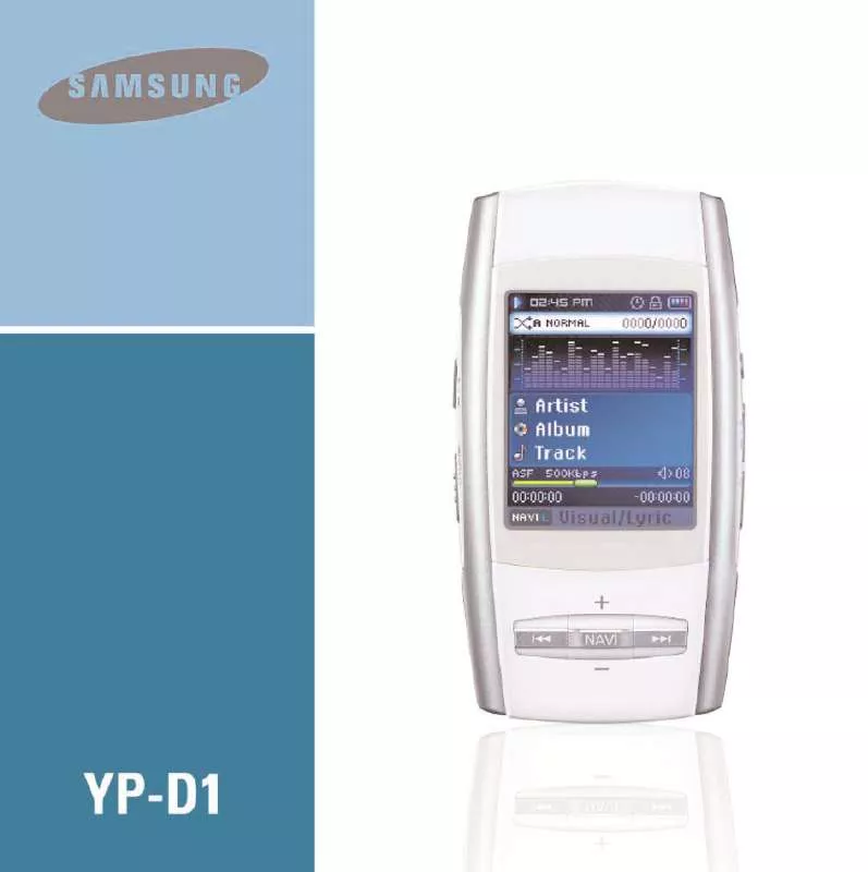 Mode d'emploi SAMSUNG YP-D1Z