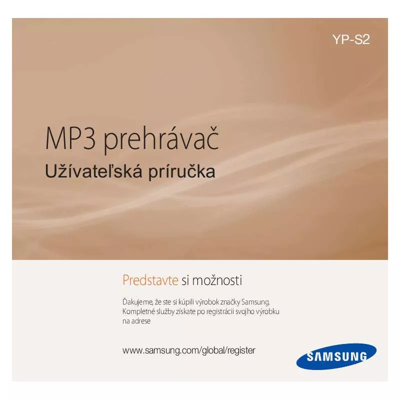 Mode d'emploi SAMSUNG YP-S2ZU