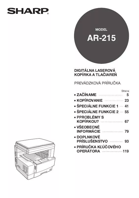 Mode d'emploi SHARP AR-215