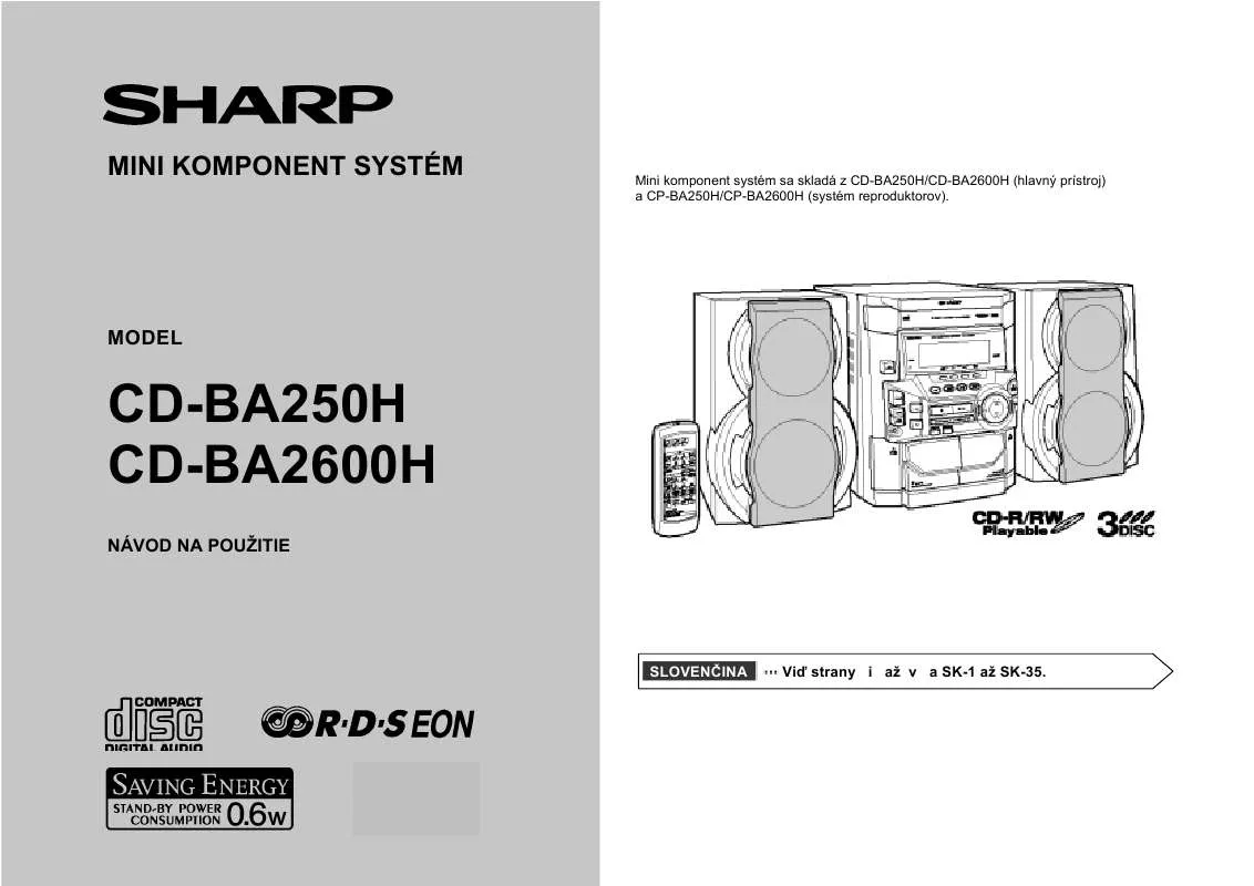 Mode d'emploi SHARP CD-BA250/2600H