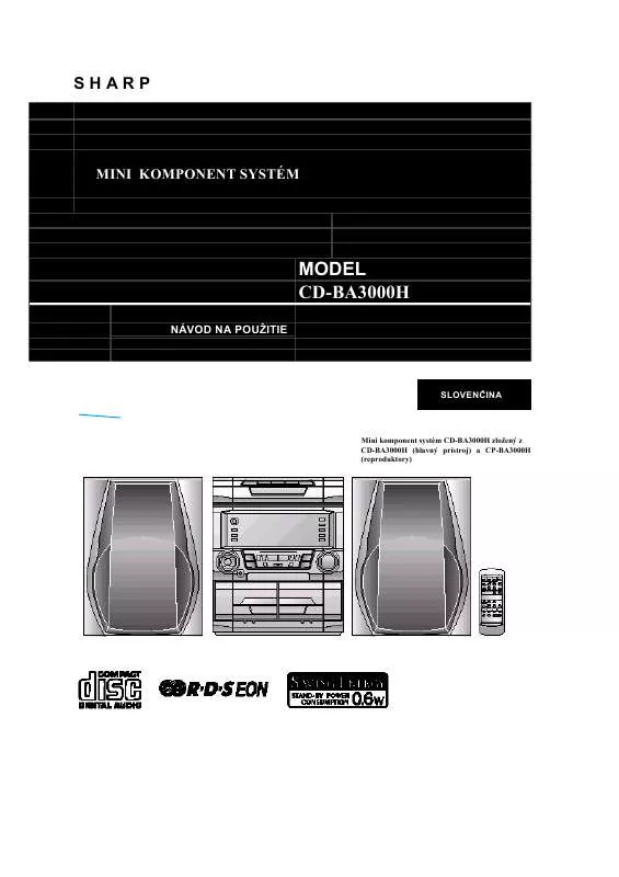 Mode d'emploi SHARP CD-BA3000H