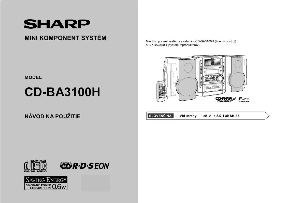 Mode d'emploi SHARP CD-BA3100H