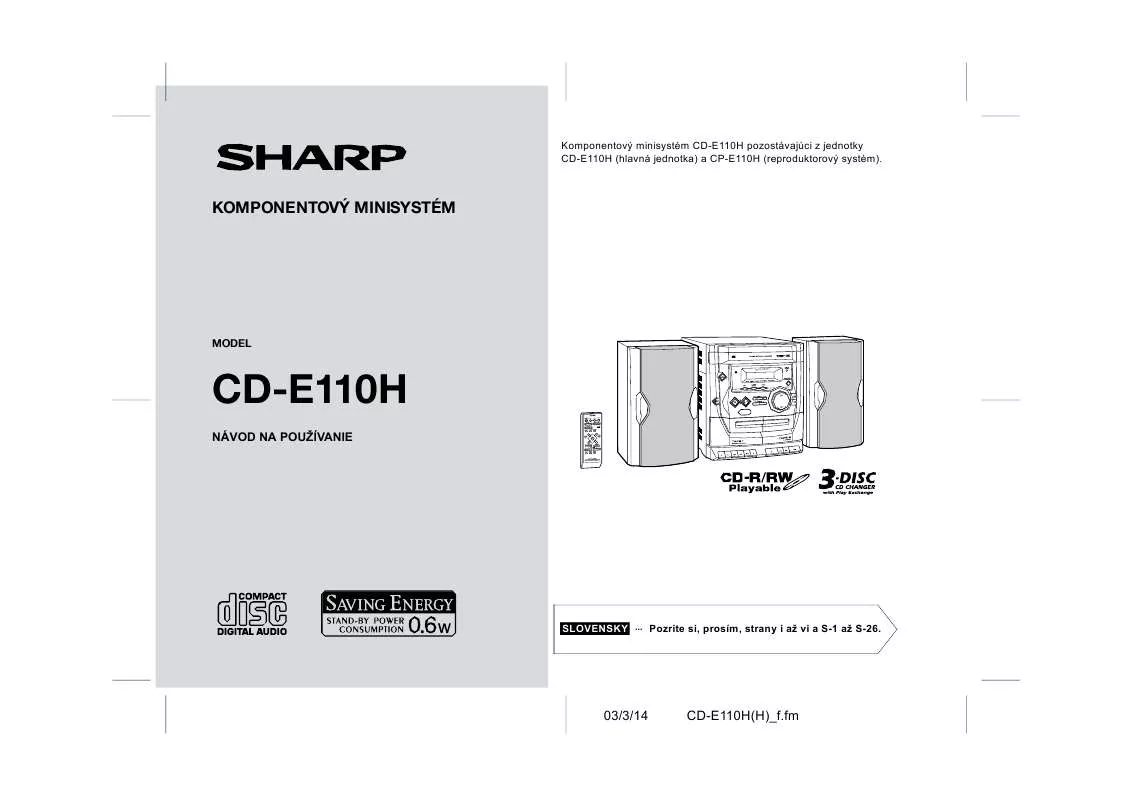 Mode d'emploi SHARP CD-E110H