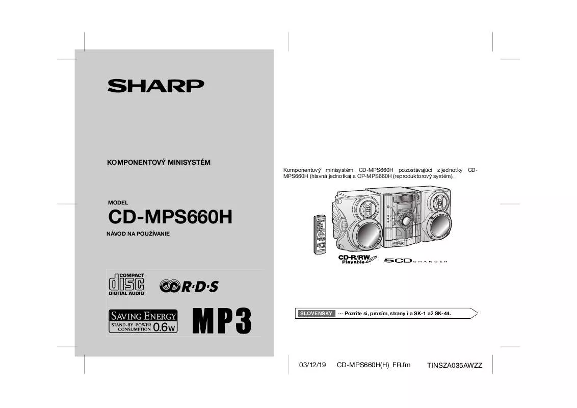 Mode d'emploi SHARP CD-MPS660H