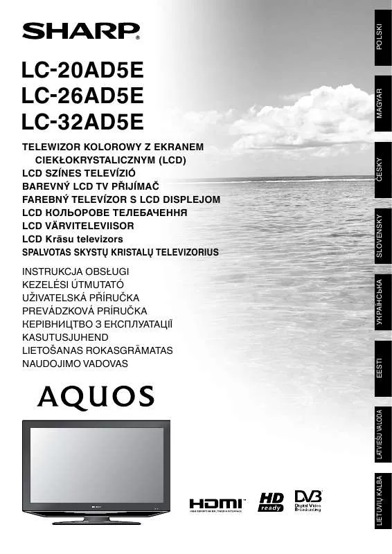 Mode d'emploi SHARP LC-20/26/32AD5E