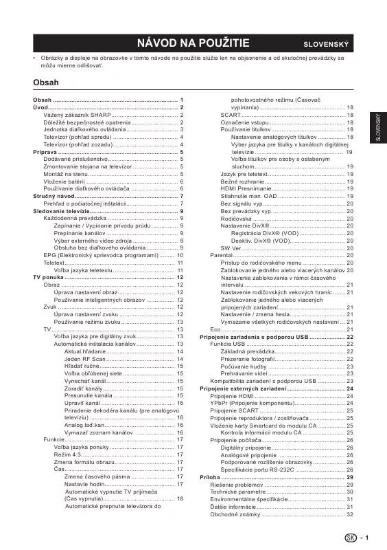 Mode d'emploi SHARP LC-26LE430E