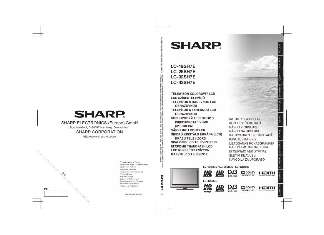 Mode d'emploi SHARP LC-26SH7E