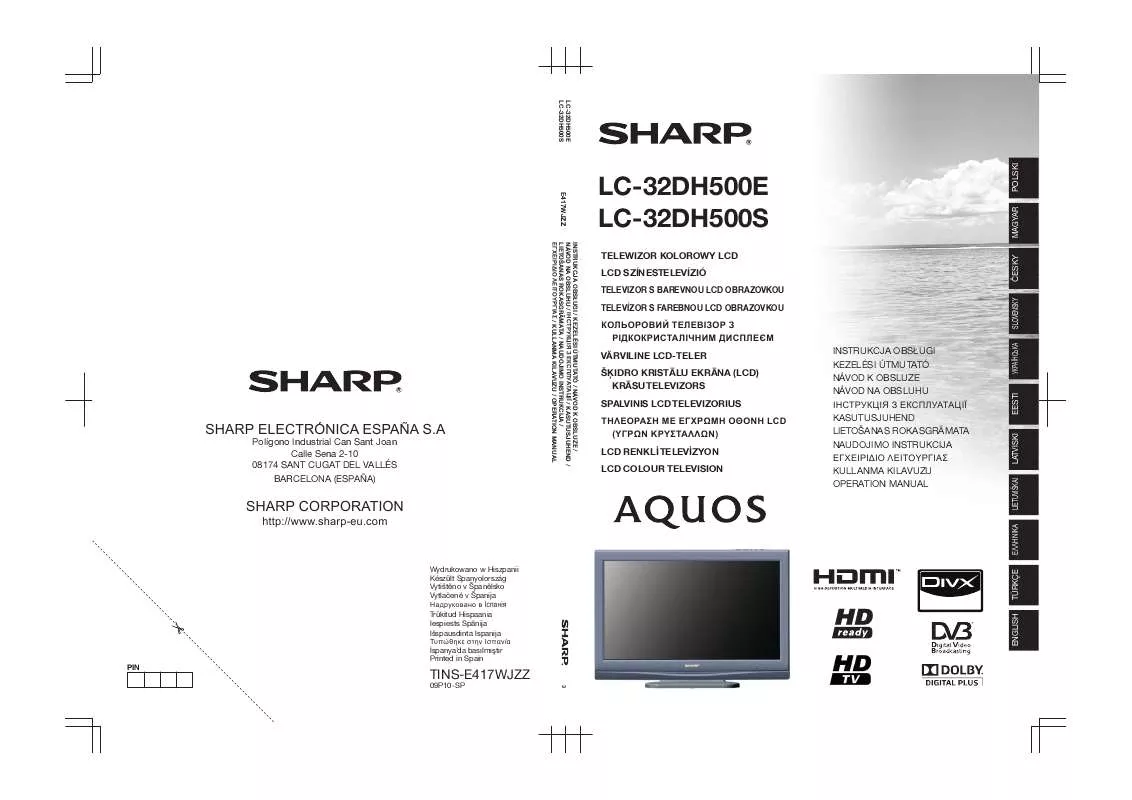 Mode d'emploi SHARP LC-32DH500S