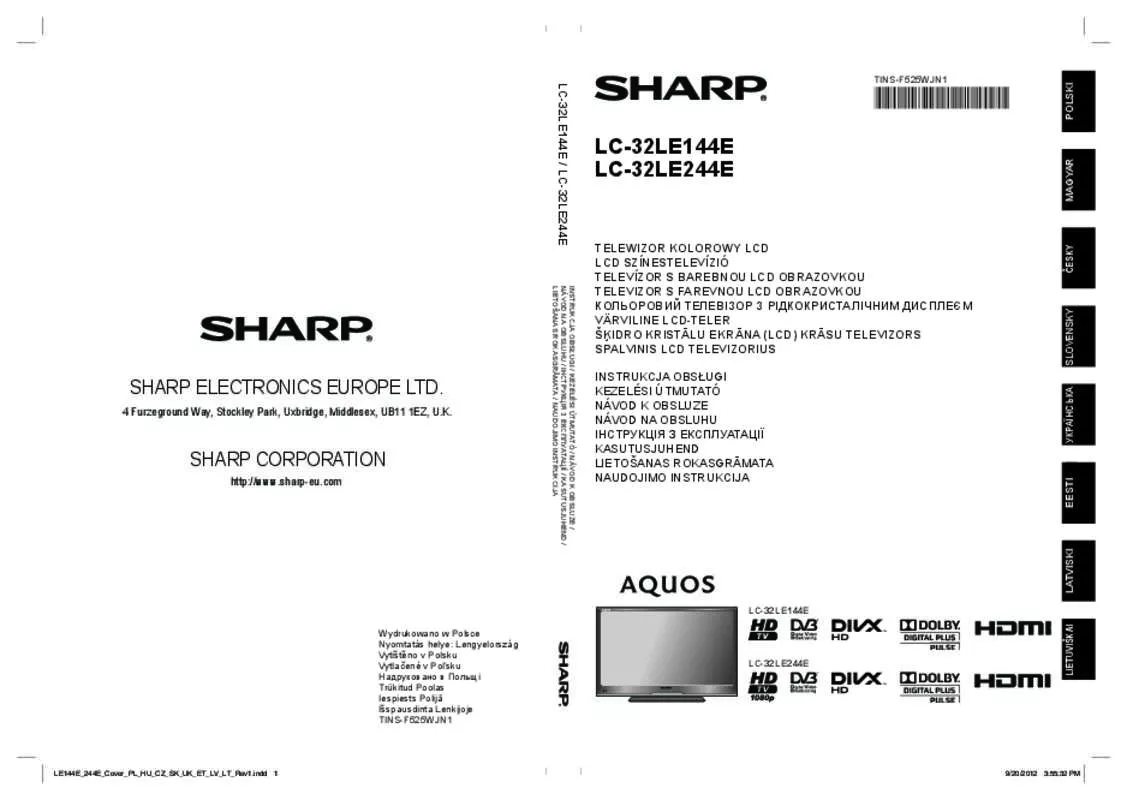Mode d'emploi SHARP LC-32LE144E/LE244E