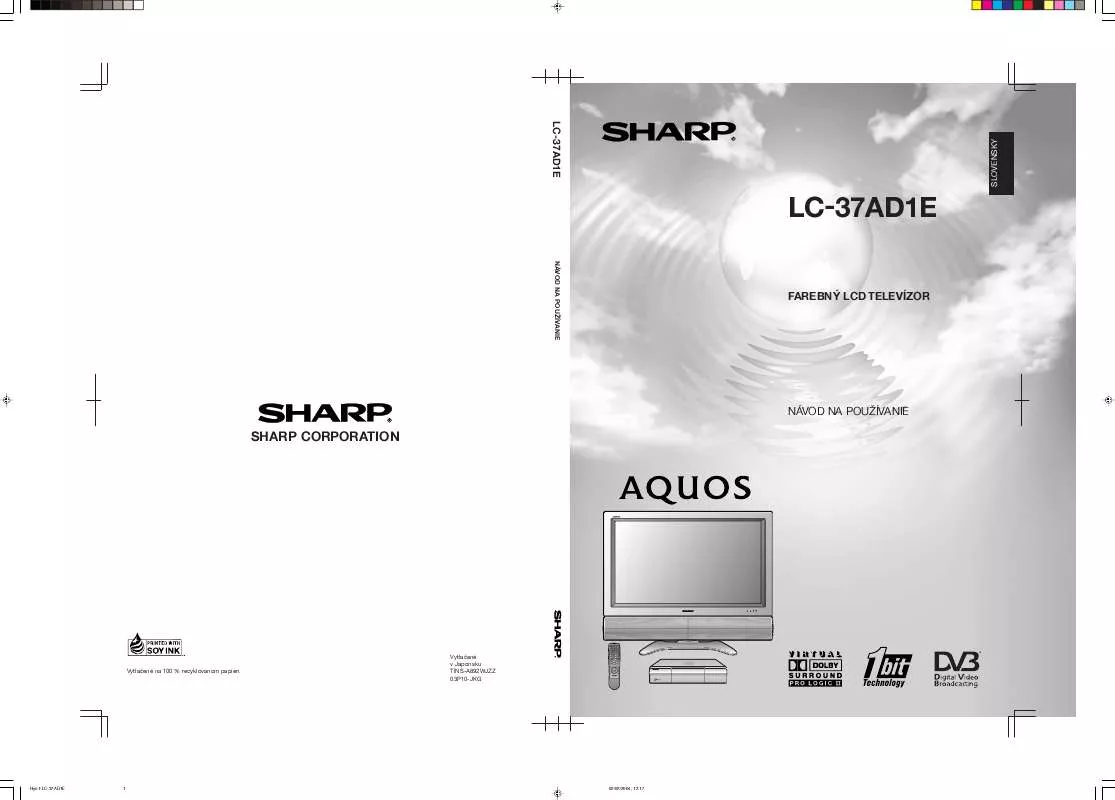 Mode d'emploi SHARP LC-37AD1E