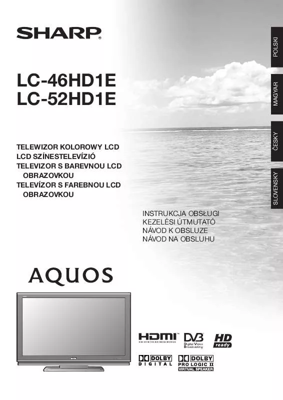 Mode d'emploi SHARP LC-46HD1E