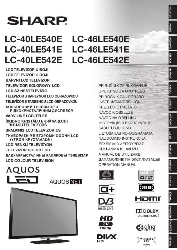 Mode d'emploi SHARP LC-46LE541E