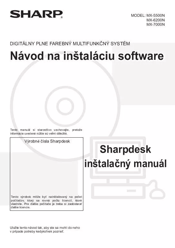 Mode d'emploi SHARP MX-5500N/6200N/7000N