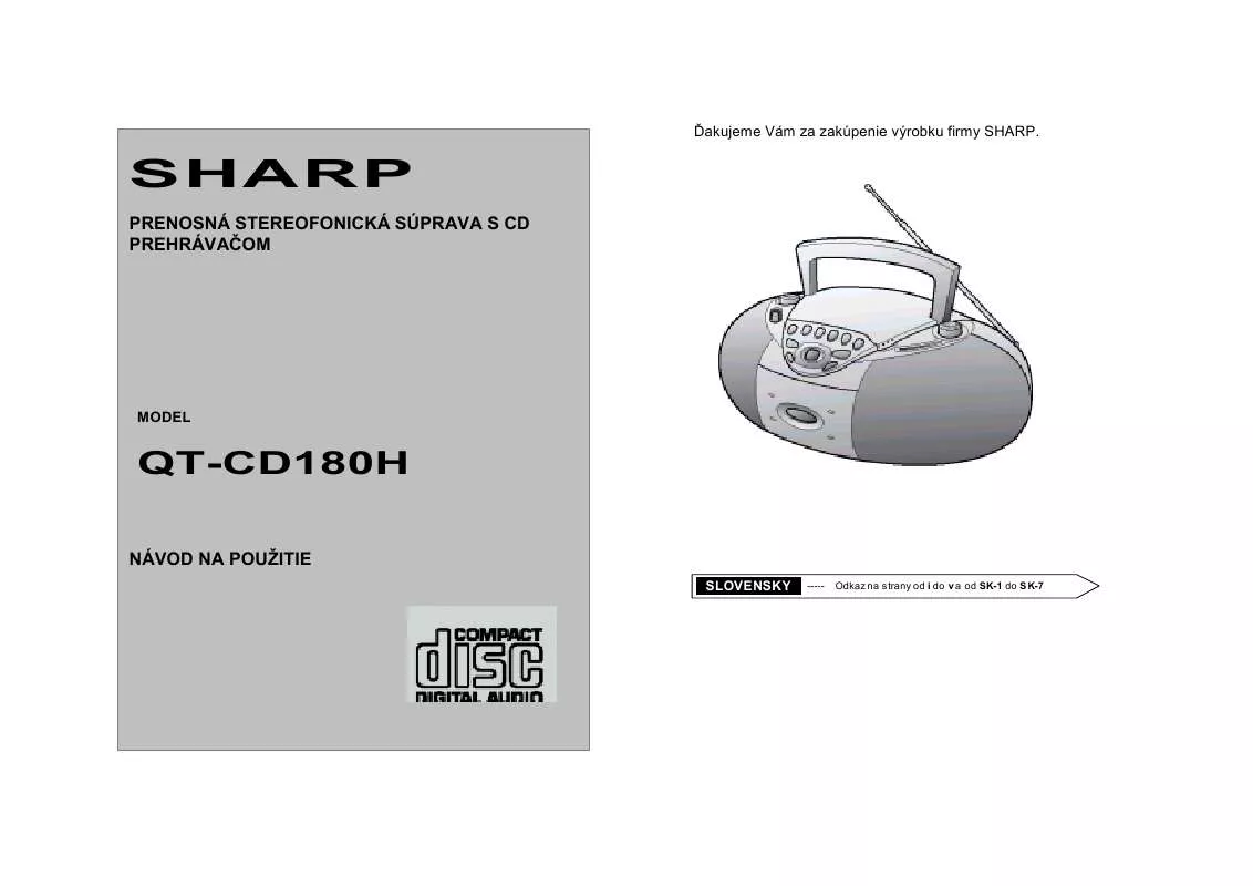 Mode d'emploi SHARP QT-CD180H