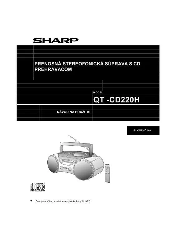 Mode d'emploi SHARP QT-CD220H