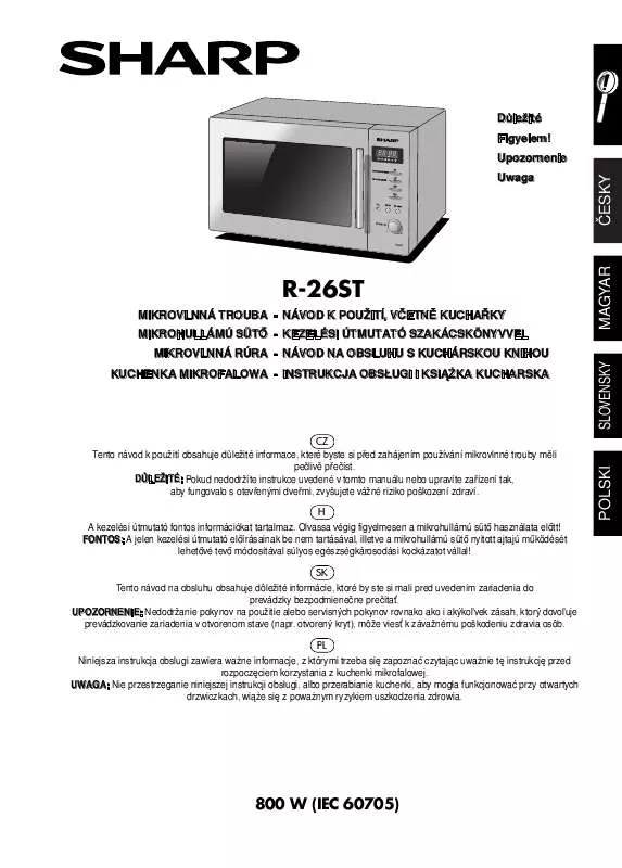 Mode d'emploi SHARP R-26ST