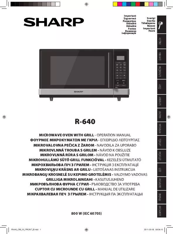 Mode d'emploi SHARP R-640