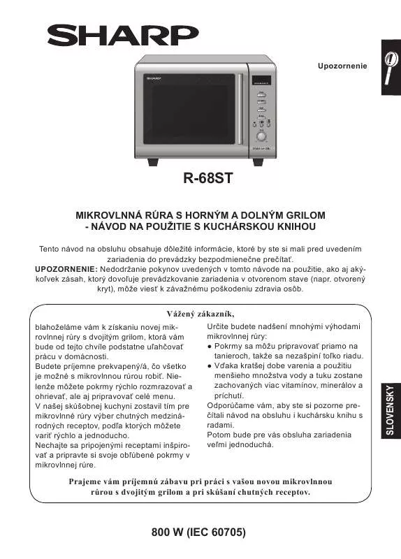 Mode d'emploi SHARP R-68ST