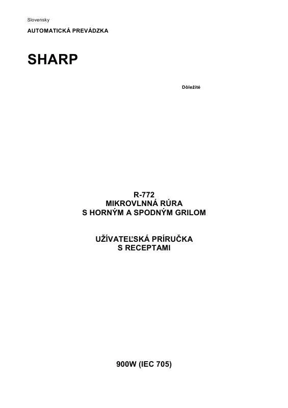 Mode d'emploi SHARP R-772