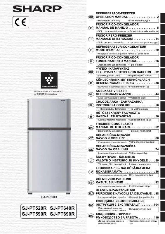 Mode d'emploi SHARP SJ-PT520R/PT640R/PT590R/PT690R