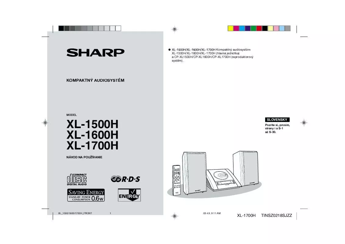 Mode d'emploi SHARP XL-1500/1600/1700H