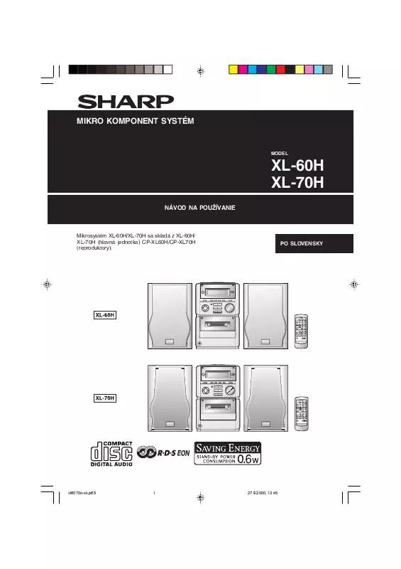 Mode d'emploi SHARP XL-60H/70H
