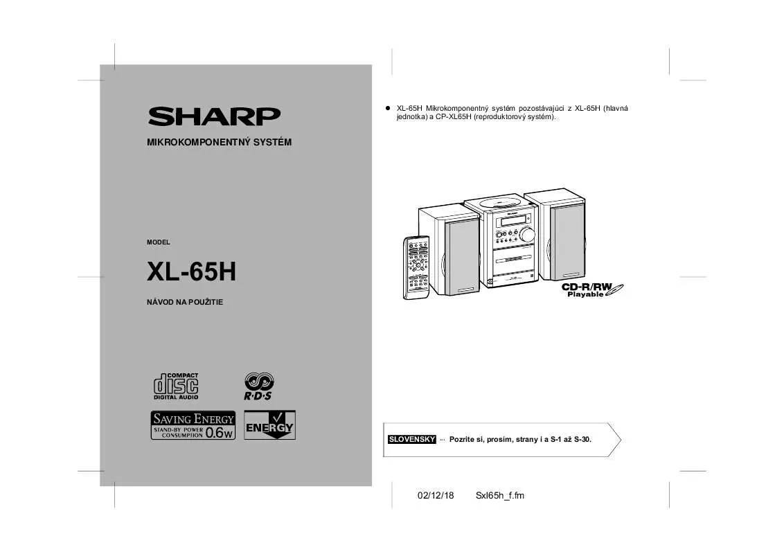 Mode d'emploi SHARP XL-65H