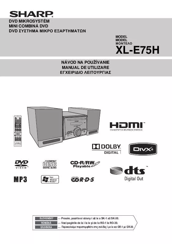 Mode d'emploi SHARP XL-E75H