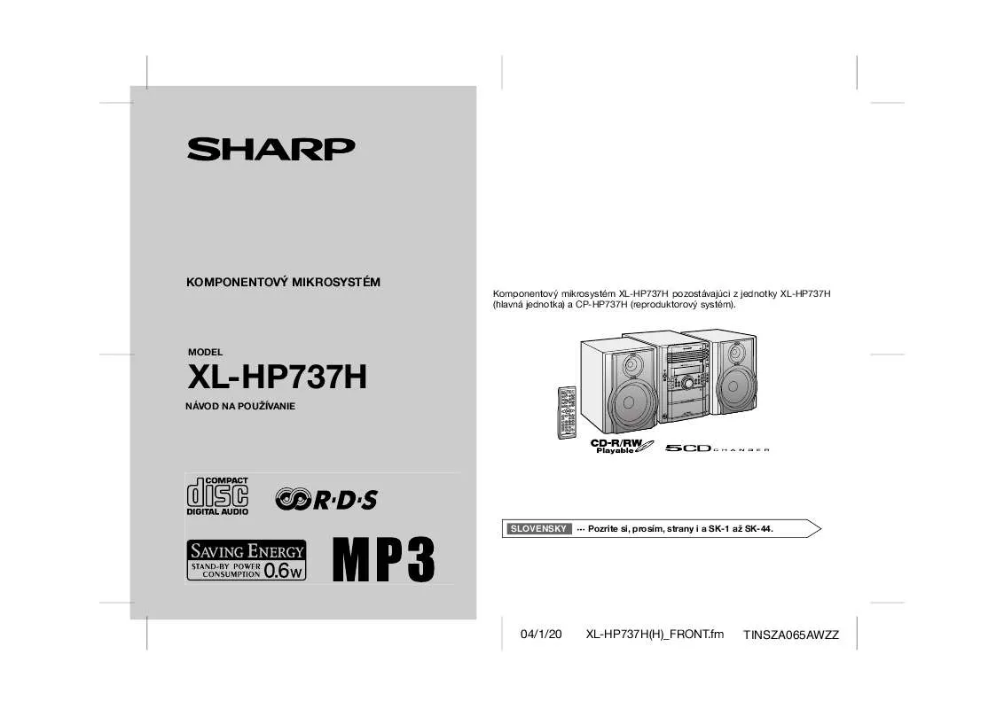 Mode d'emploi SHARP XL-HP737H