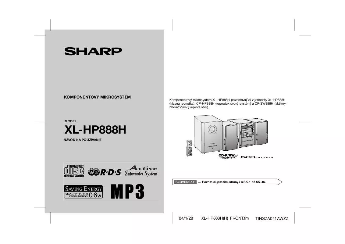 Mode d'emploi SHARP XL-HP888H