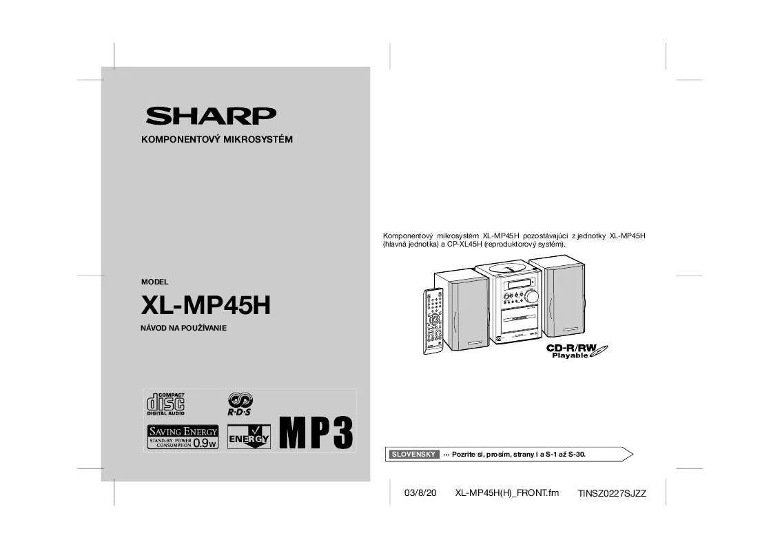 Mode d'emploi SHARP XL-MP45H