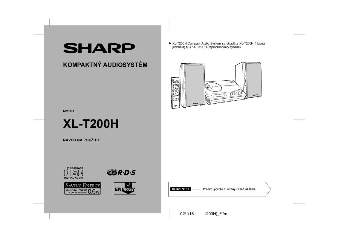Mode d'emploi SHARP XL-T200H