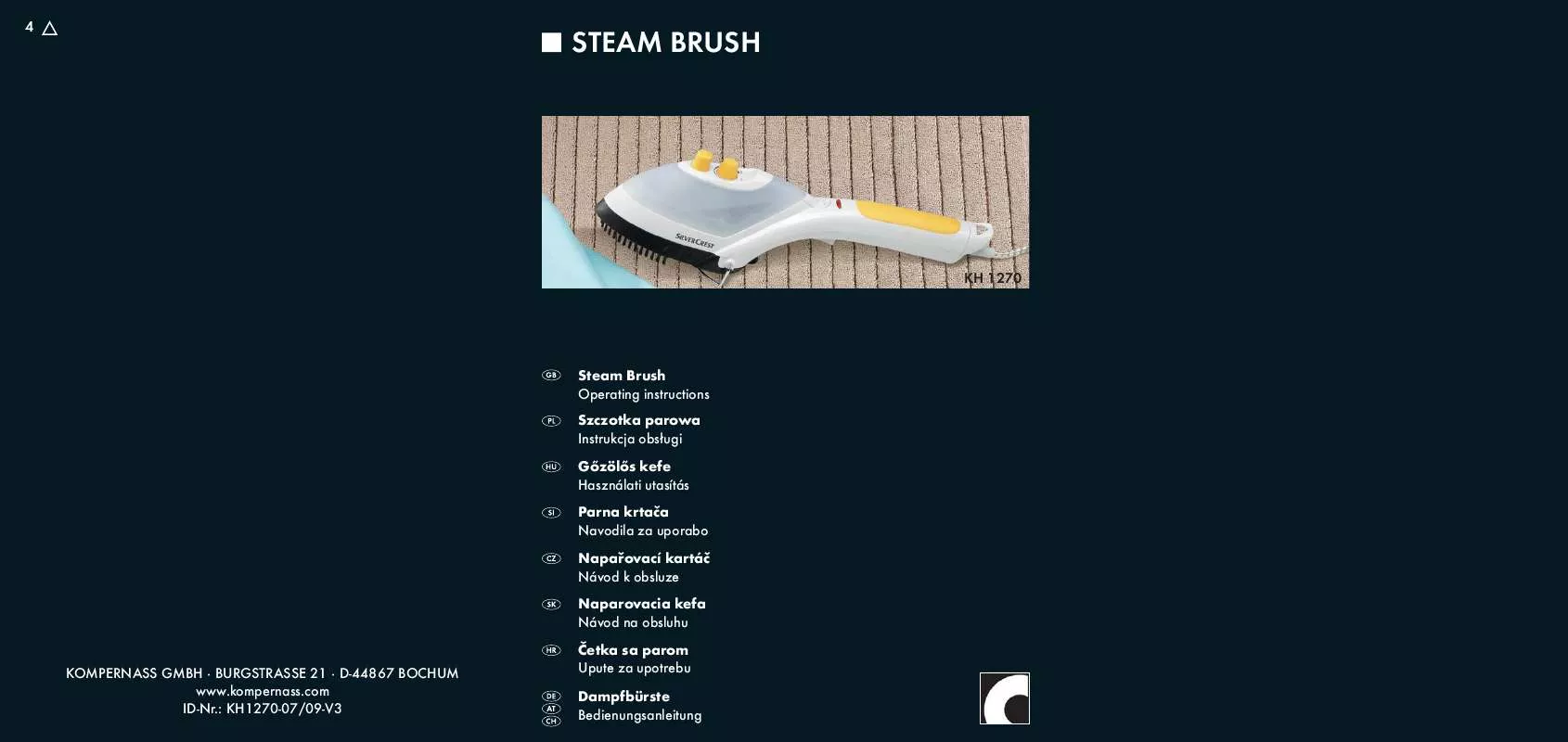 Mode d'emploi SILVERCREST KH 1270 STEAM BRUSH