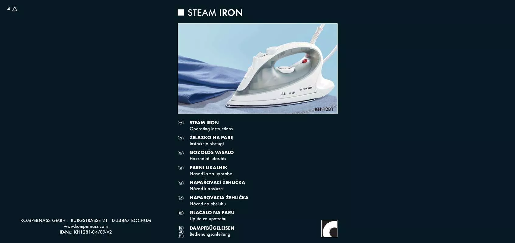 Mode d'emploi SILVERCREST KH 1281 STEAM IRON