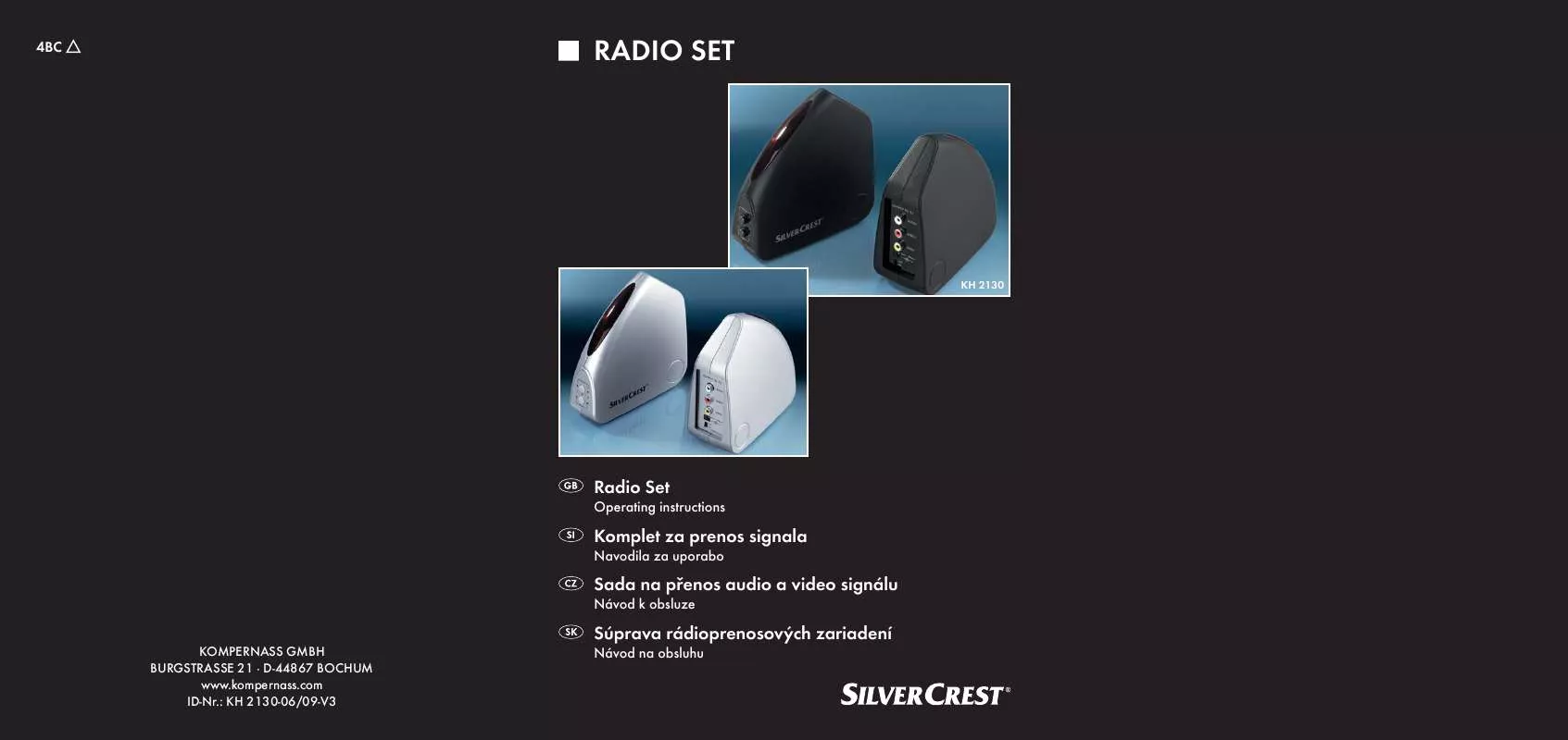 Mode d'emploi SILVERCREST KH 2130 RADIO SET