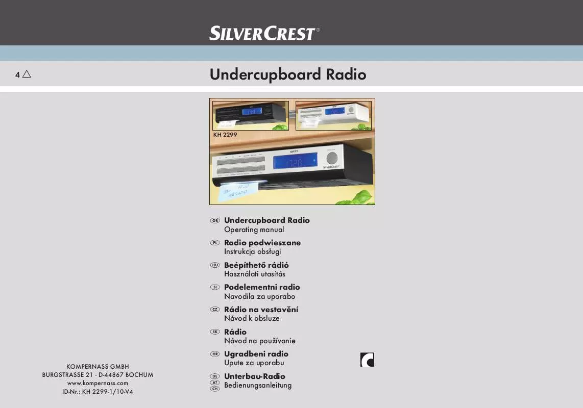 Mode d'emploi SILVERCREST KH 2299 UNDERCUPBOARD RADIO