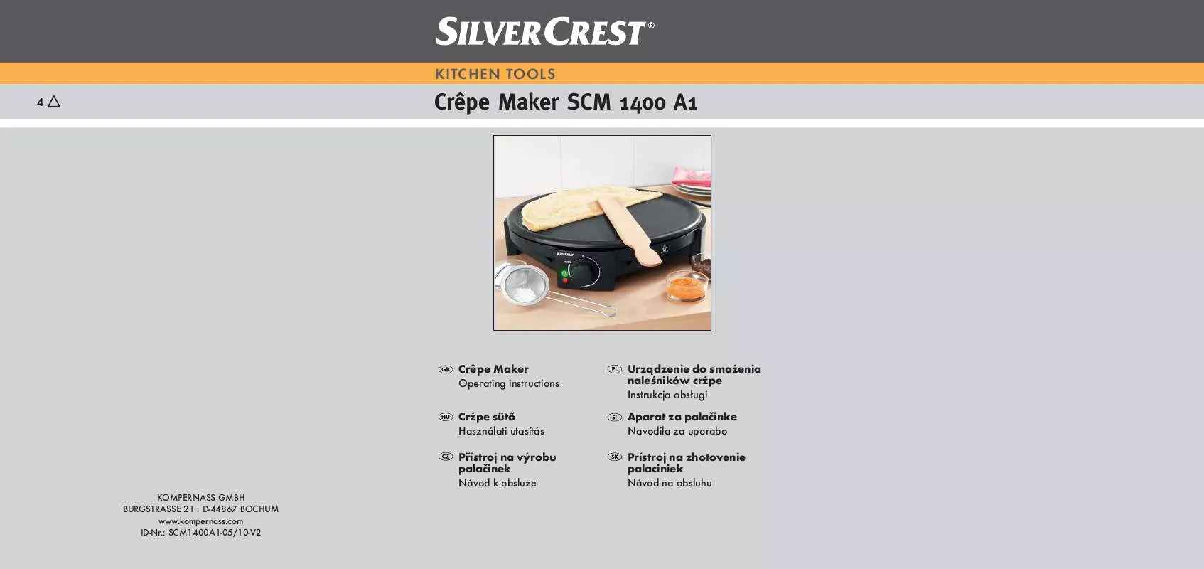 Mode d'emploi SILVERCREST SCM 1400 A1 CRÊPE MAKER