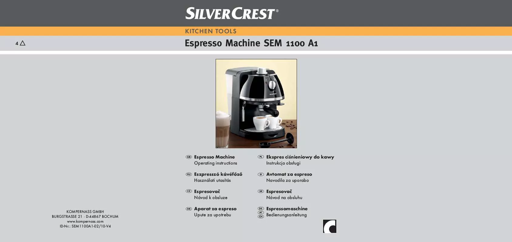 Mode d'emploi SILVERCREST SEM 1100 A1