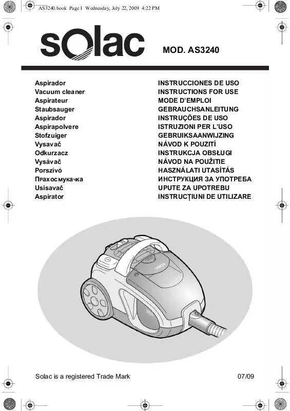 Mode d'emploi SOLAC AS3240