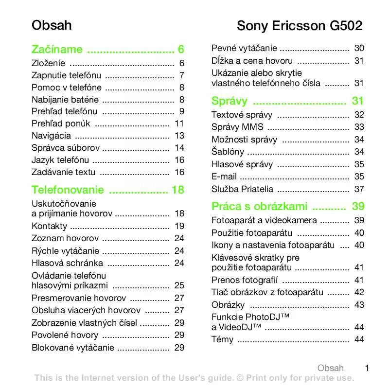 Mode d'emploi SONY ERICSSON G502I