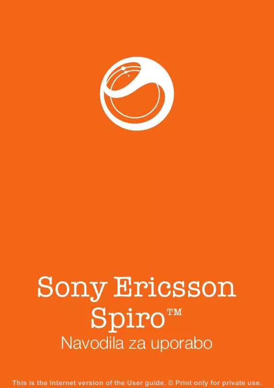 Mode d'emploi SONY ERICSSON SPIRO