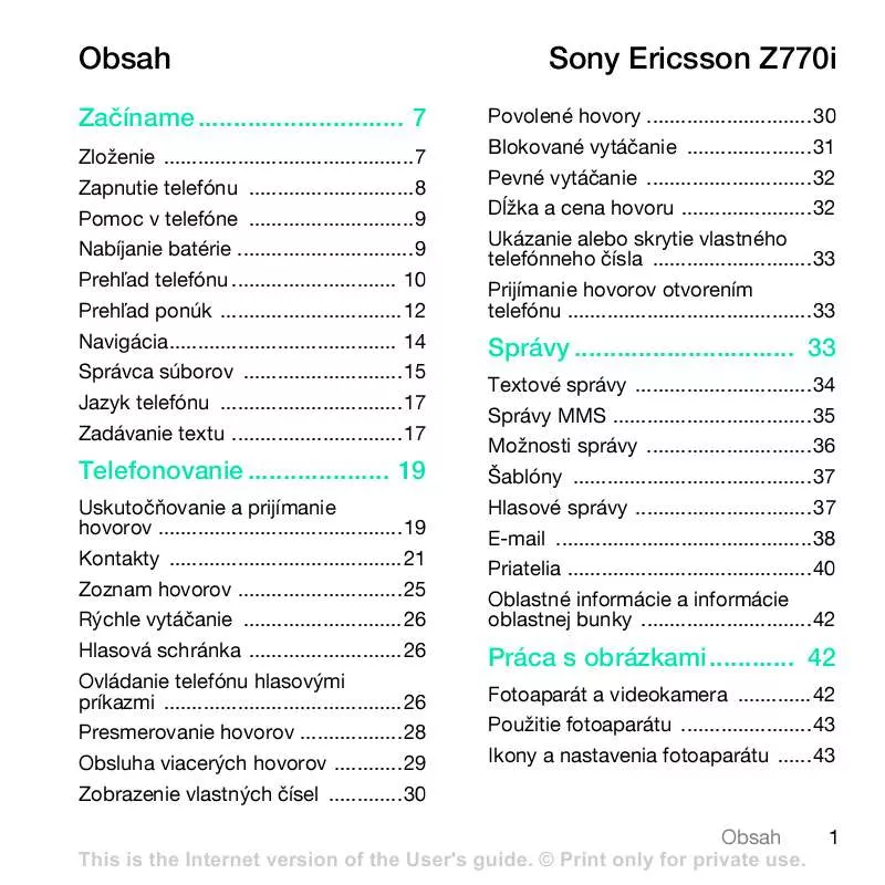 Mode d'emploi SONY ERICSSON Z770I