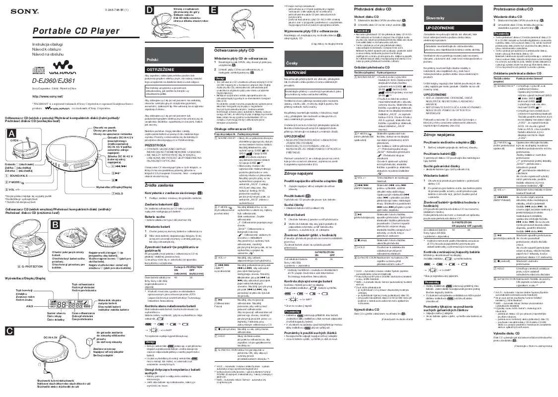 Mode d'emploi SONY D-EJ361