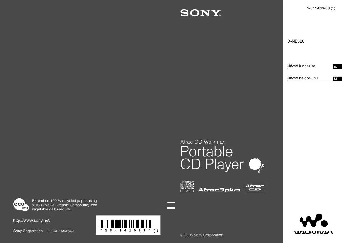 Mode d'emploi SONY D-NE520