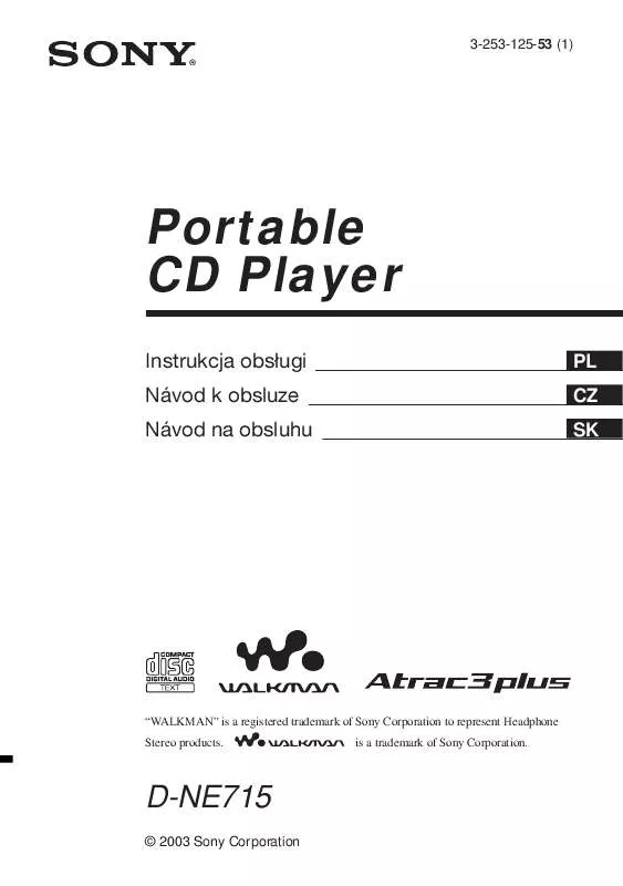 Mode d'emploi SONY D-NE715