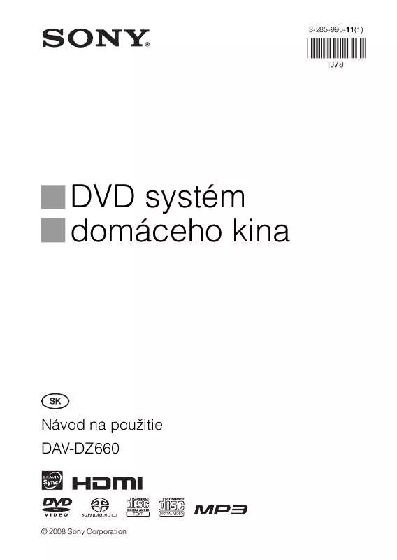 Mode d'emploi SONY DAV-DZ660