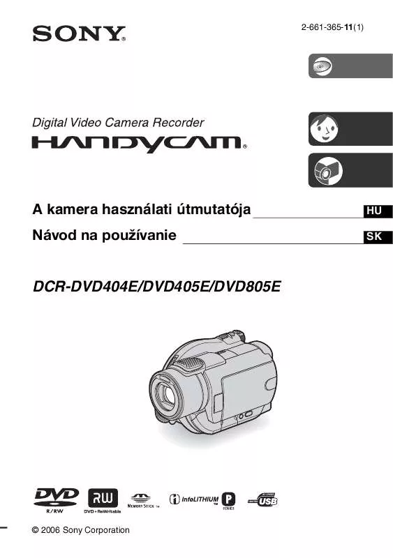 Mode d'emploi SONY DCR-DVD404E