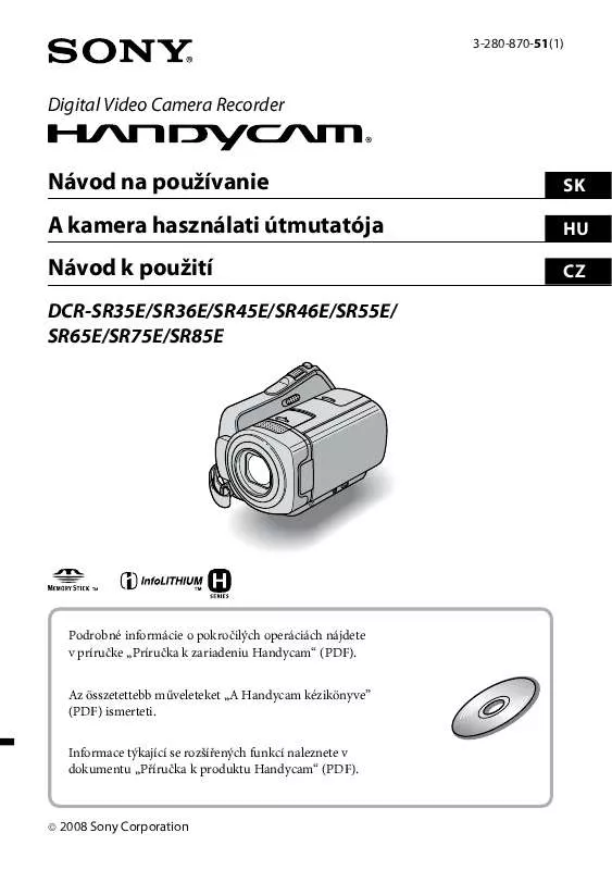 Mode d'emploi SONY DCR-SR36E