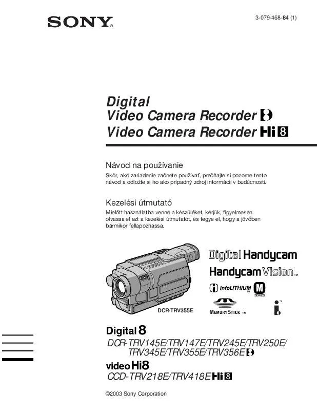 Mode d'emploi SONY DCR-TRV245E